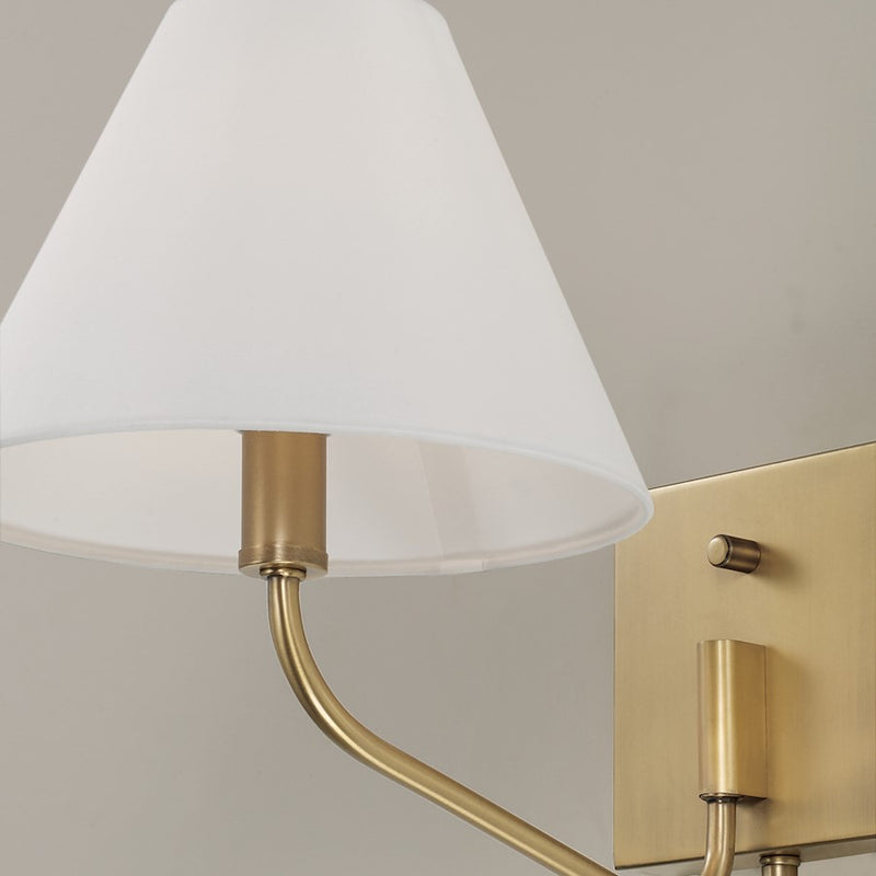 Capital Lighting Chadwick 1Lt Sconce, Brass/White Fabric Shade