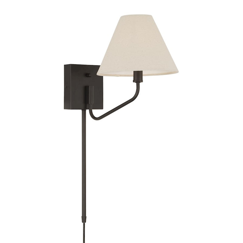 Capital Lighting Chadwick 1Lt Sconce, Espresso/Ecru Fabric Shade