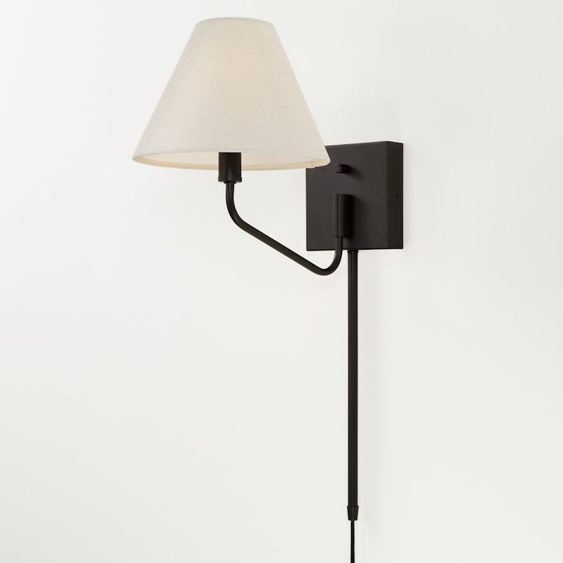 Capital Lighting Chadwick 1Lt Sconce, Espresso/Ecru Fabric Shade