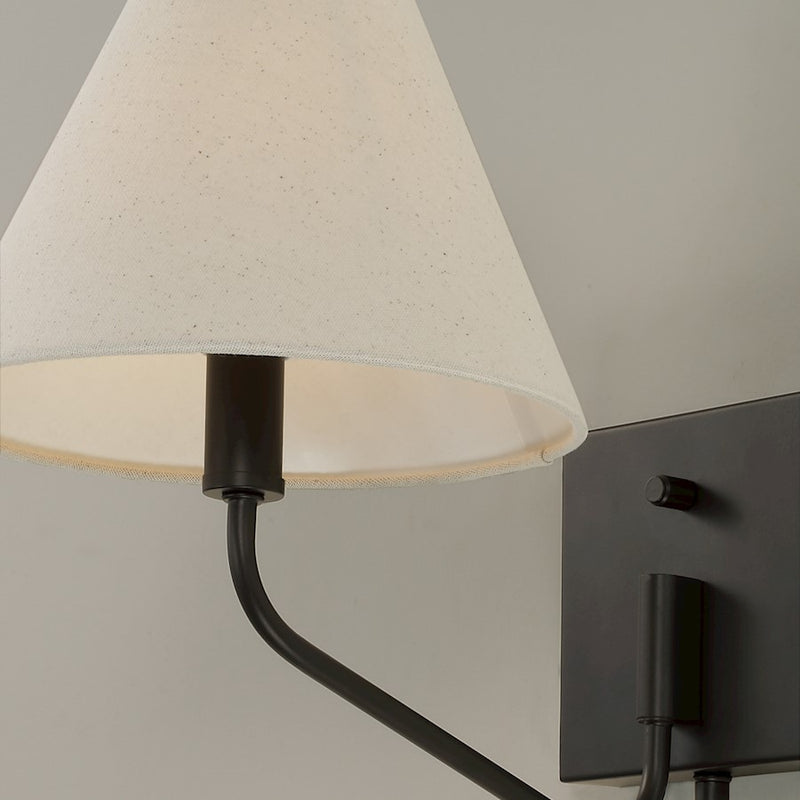Capital Lighting Chadwick 1Lt Sconce, Espresso/Ecru Fabric Shade