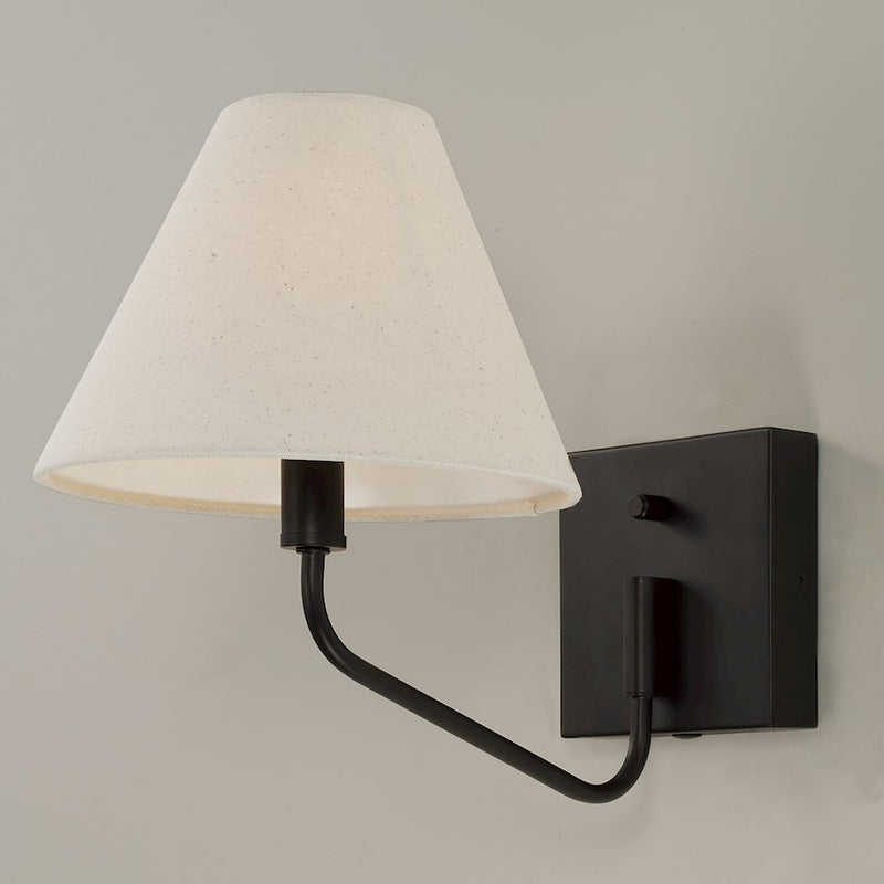 Capital Lighting Chadwick 1Lt Sconce, Espresso/Ecru Fabric Shade
