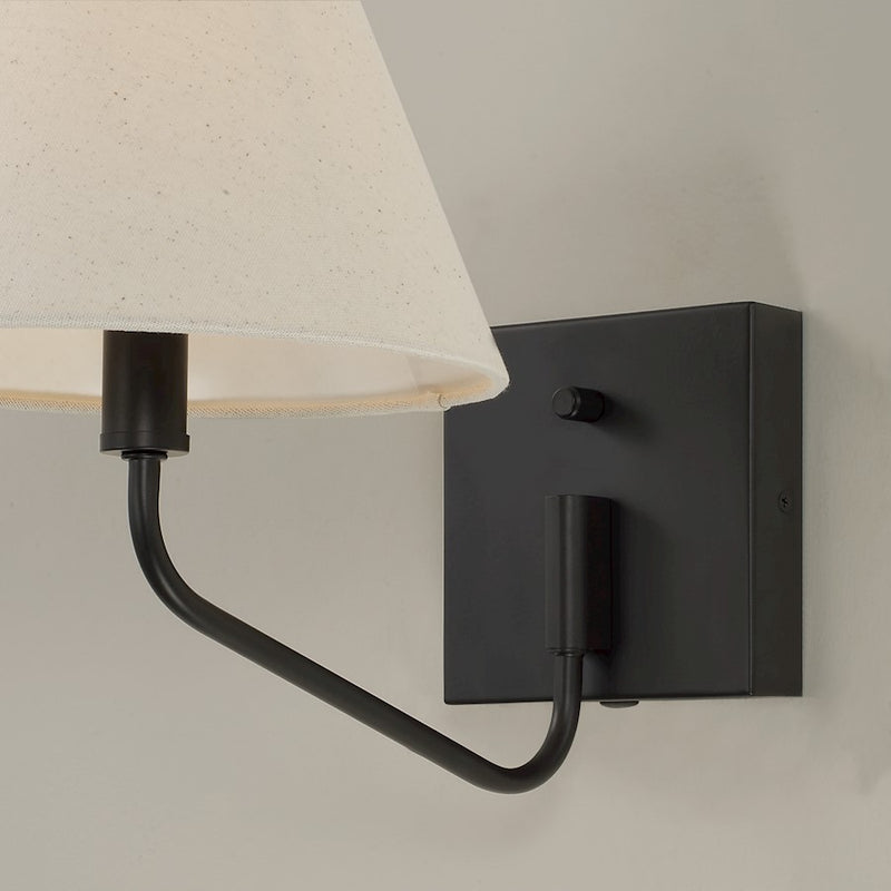 Capital Lighting Chadwick 1Lt Sconce, Espresso/Ecru Fabric Shade