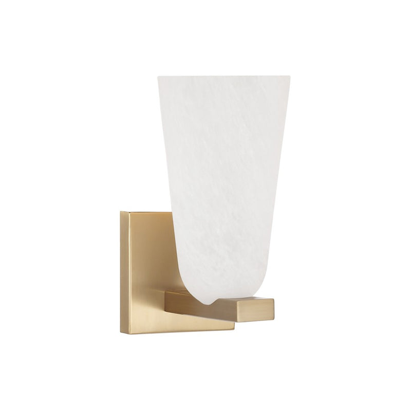 Capital Lighting Romy 1 Light Sconce, Matte Brass/Faux Alabaster