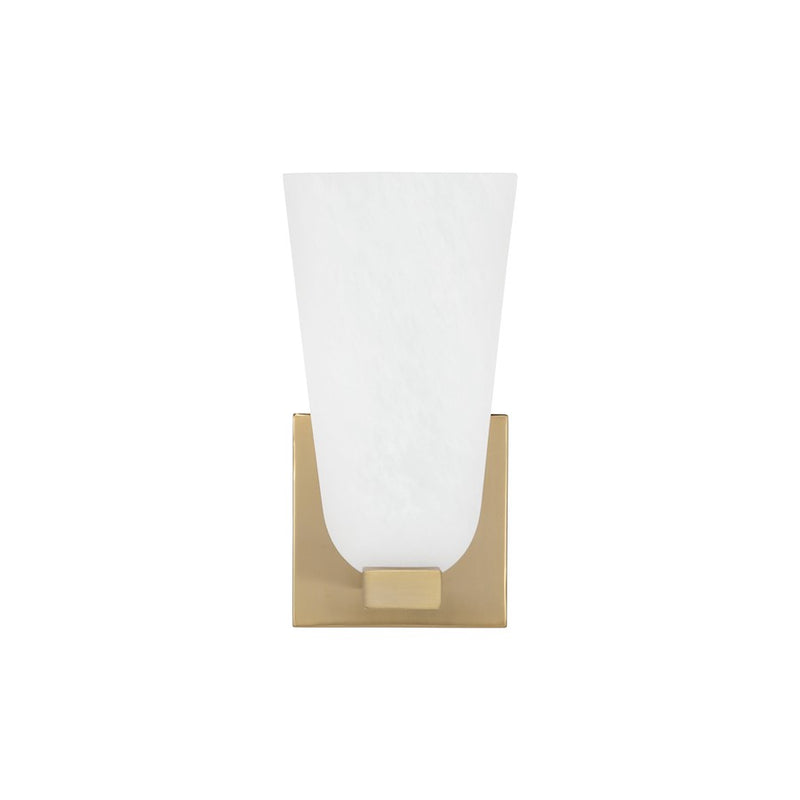 Capital Lighting Romy 1 Light Sconce, Matte Brass/Faux Alabaster