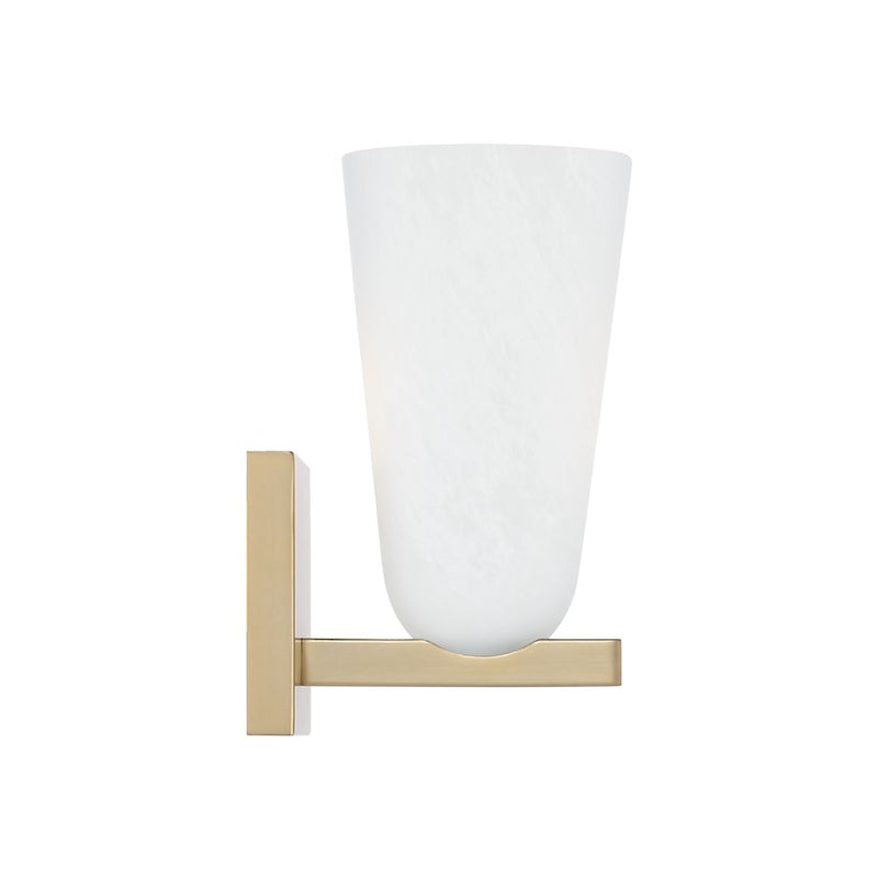 Capital Lighting Romy 1 Light Sconce, Matte Brass/Faux Alabaster
