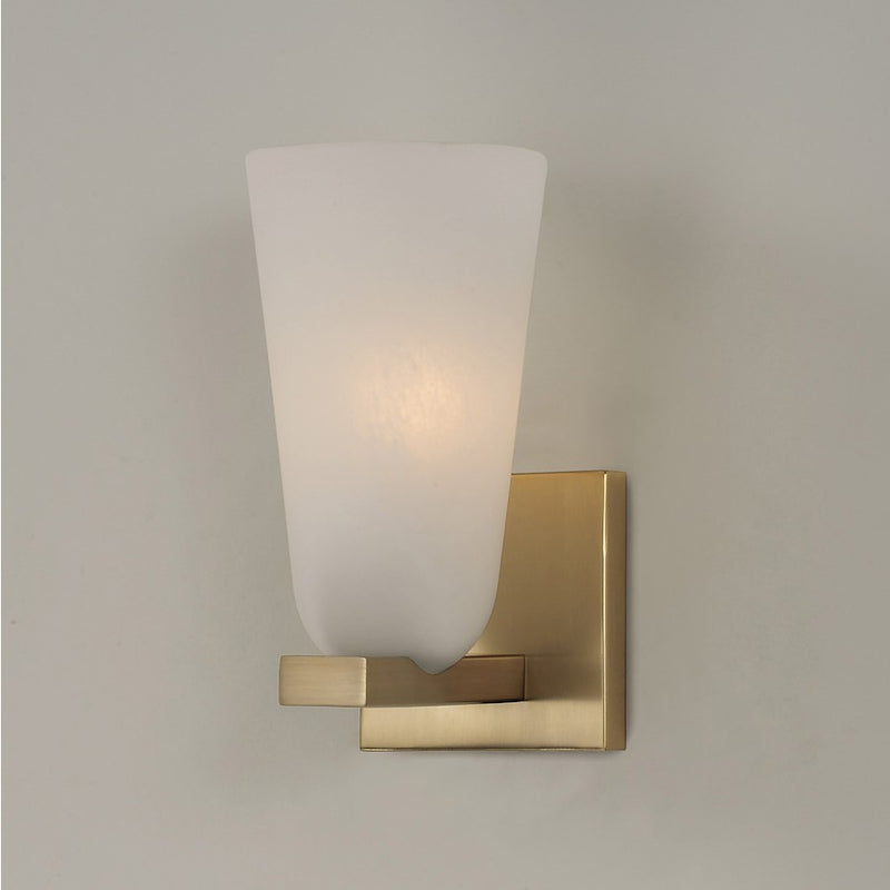 Capital Lighting Romy 1 Light Sconce, Matte Brass/Faux Alabaster