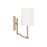 Capital Lighting Ingrid 1 Light Sconce, Brass/White Fabric Shade