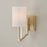 Capital Lighting Ingrid 1 Light Sconce, Brass/White Fabric Shade