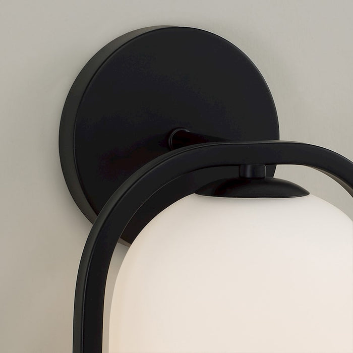 Capital Lighting Zeek 1 Light 8" Sconce, Matte Black/Soft White