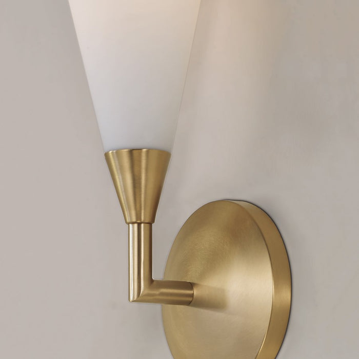 Capital Lighting Gatsby 1 Light Sconce, Matte Brass/Soft White Glass