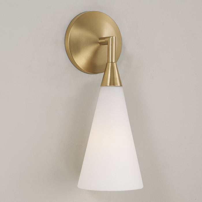 Capital Lighting Gatsby 1 Light Sconce, Matte Brass/Soft White Glass