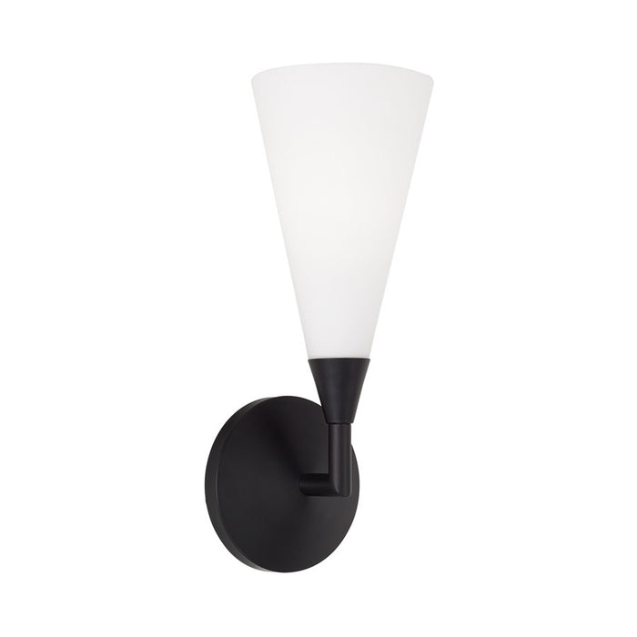 Capital Lighting Gatsby 1 Light Sconce, Matte Black/Soft White Glass - 659111MB