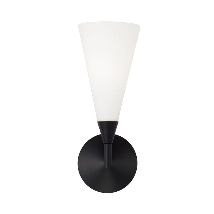 Capital Lighting Gatsby 1 Light Sconce, Matte Black/Soft White Glass