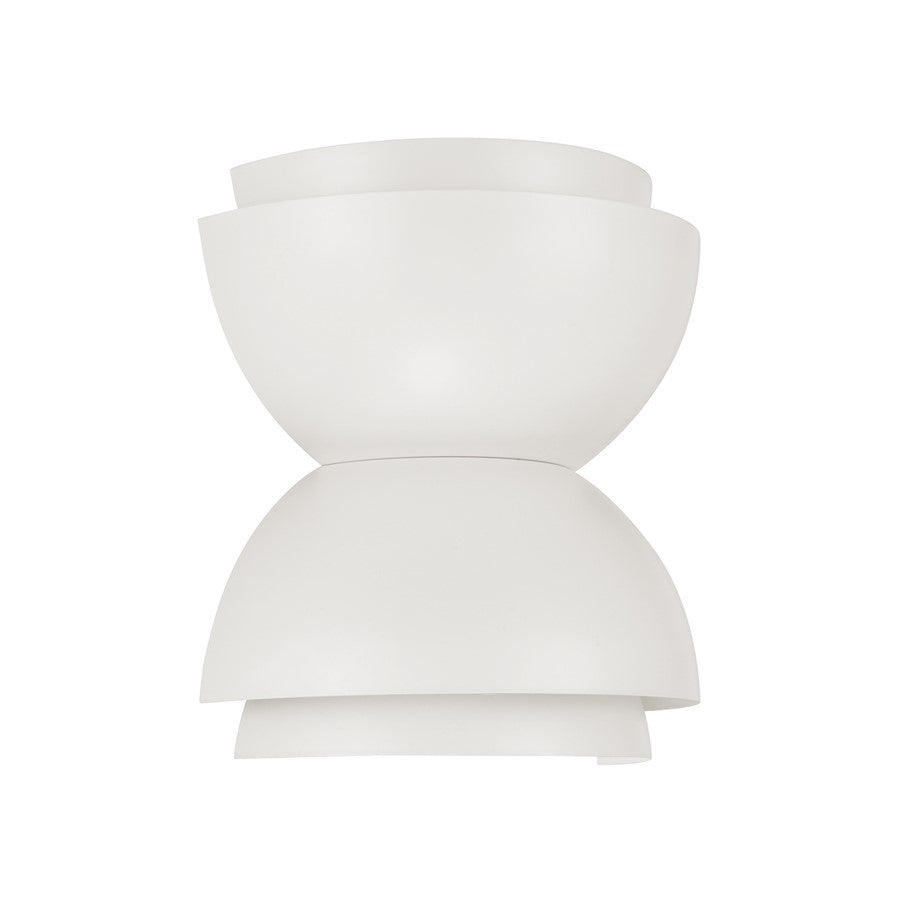 Capital Lighting Jensen 2 Light Sconce, Matte White/White Metal - 659221WE