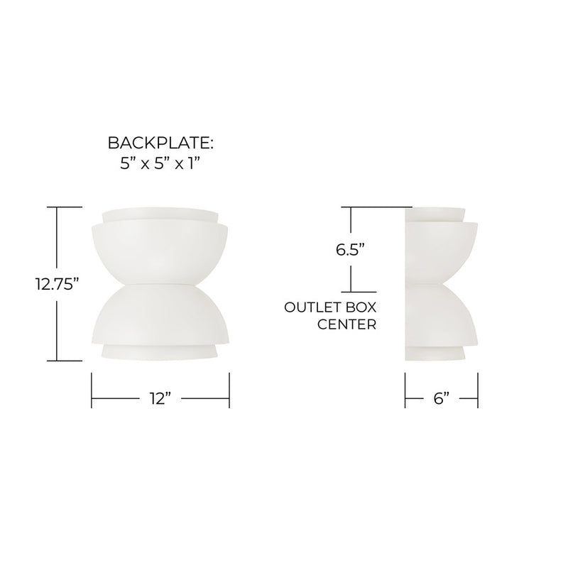 Capital Lighting Jensen 2 Light Sconce, Matte White/White Metal