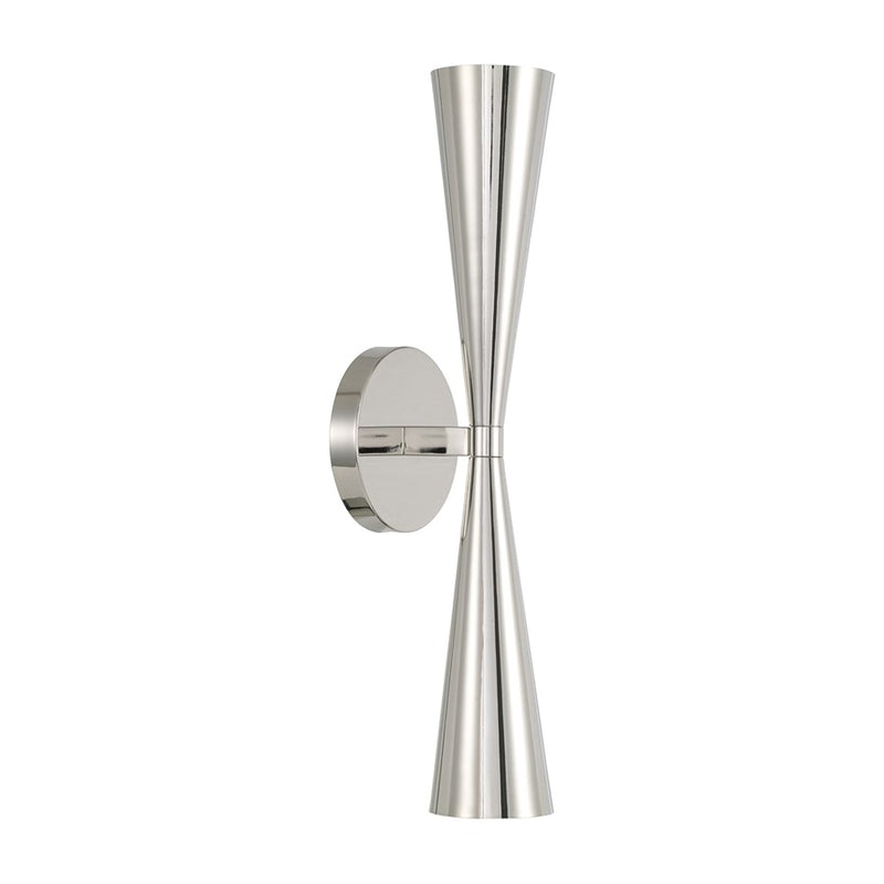 Capital Lighting Levi 2 Light Sconce, Polished Nickel