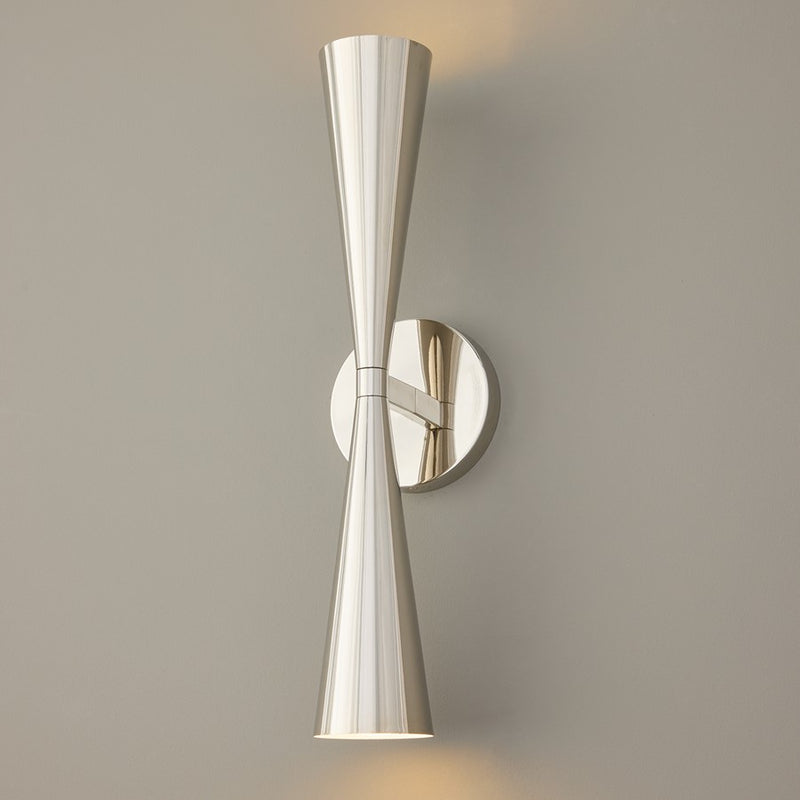 Capital Lighting Levi 2 Light Sconce, Polished Nickel