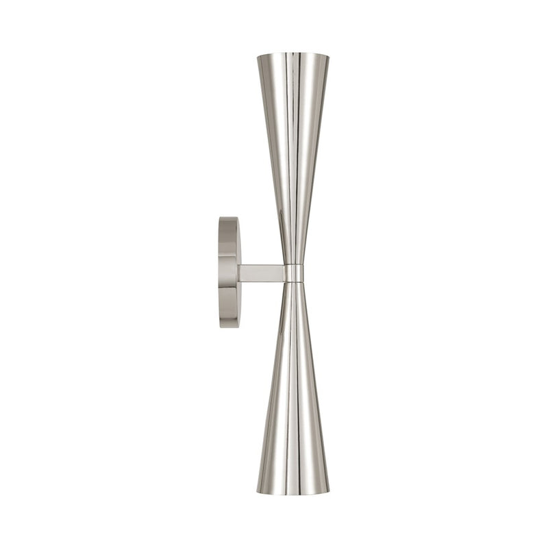 Capital Lighting Levi 2 Light Sconce, Polished Nickel