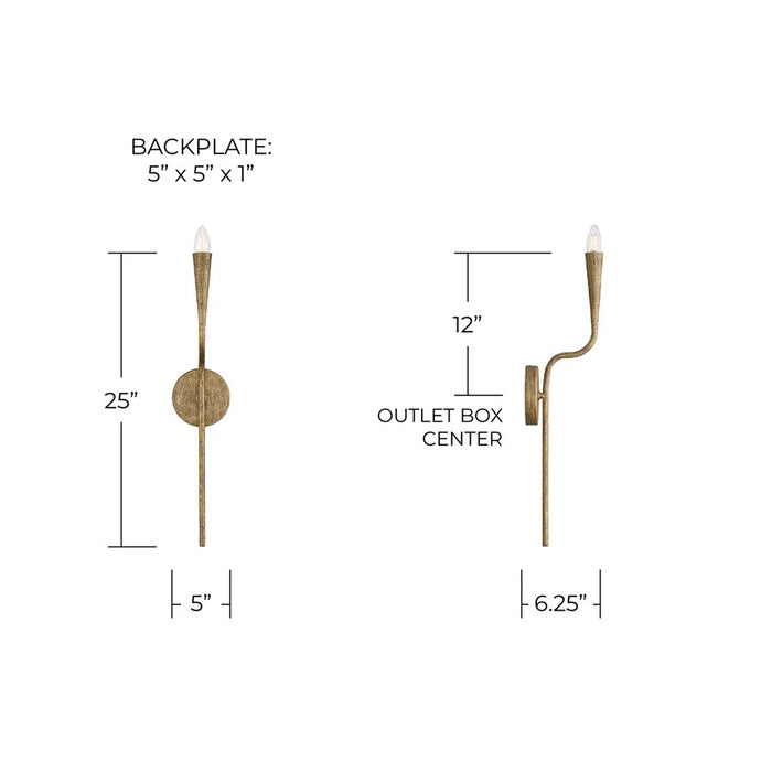 Capital Lighting Savari 1 Light Sconce, Artisan Gold