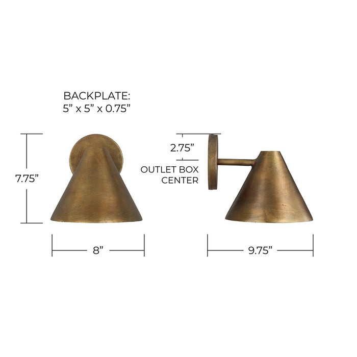 Capital Lighting Casa 1 Light 8" Sconce, Oxidized Brass