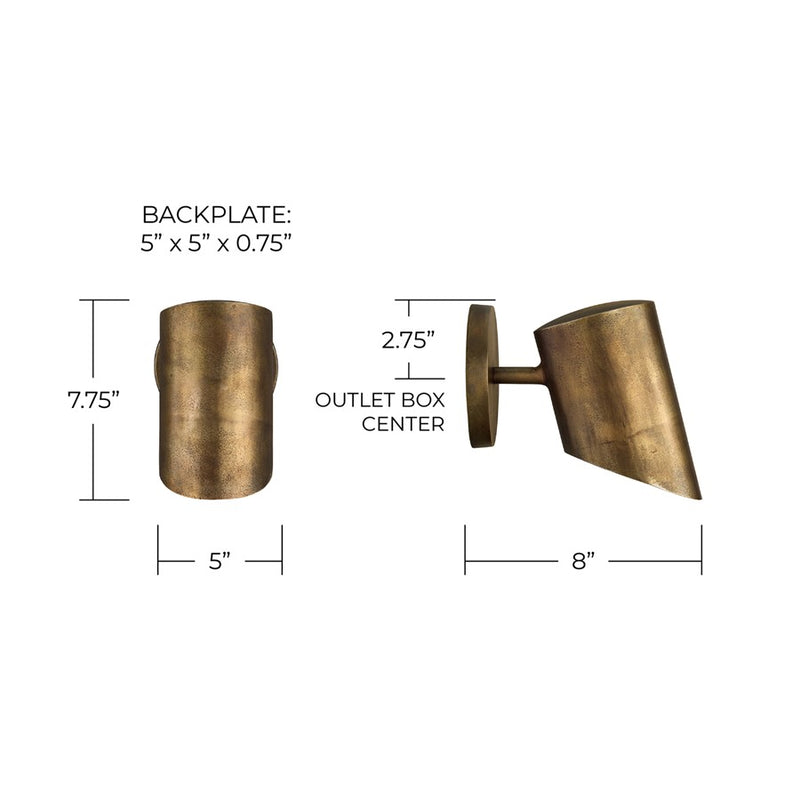 Capital Lighting Casa 1 Light 5" Sconce, Oxidized Brass