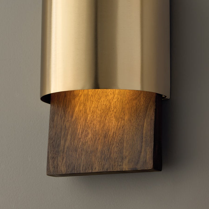 Capital Lighting Sidney 1 Light Sconce, Nordic Wood and Matte Brass