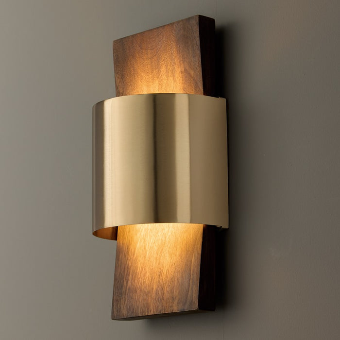 Capital Lighting Sidney 1 Light Sconce, Nordic Wood and Matte Brass