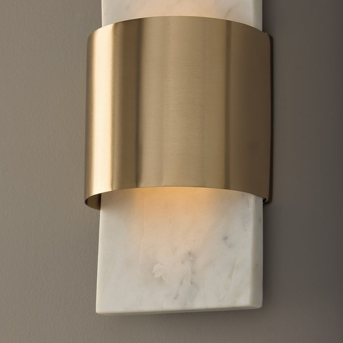 Capital Lighting Sidney 1Lt Sconce, White Marble and Matte Brass