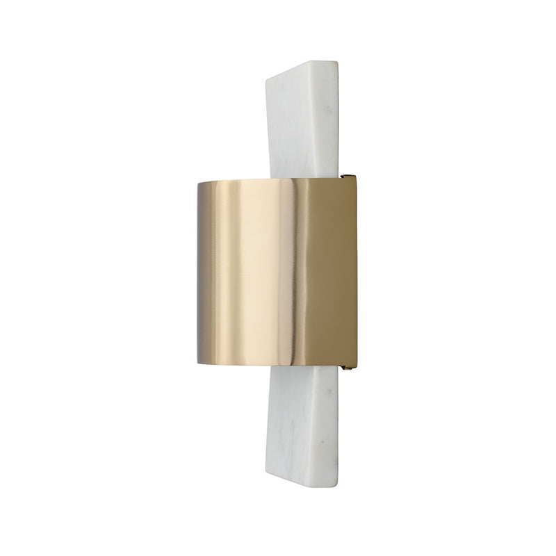 Capital Lighting Sidney 1Lt Sconce, White Marble and Matte Brass