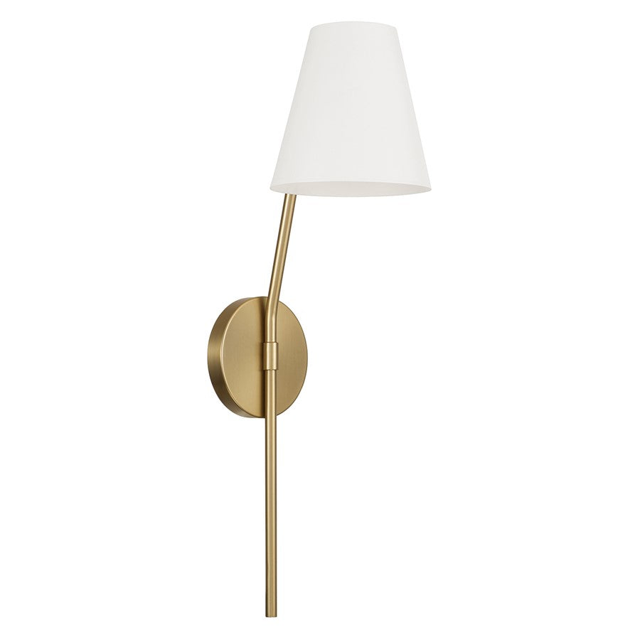 Capital Lighting Cami 1Lt Sconce, Aged Brass and White/White Metal - 660611AW