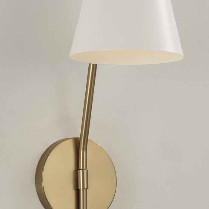 Capital Lighting Cami 1Lt Sconce, Aged Brass and White/White Metal