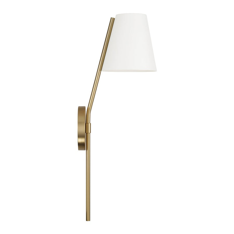 Capital Lighting Cami 1Lt Sconce, Aged Brass and White/White Metal