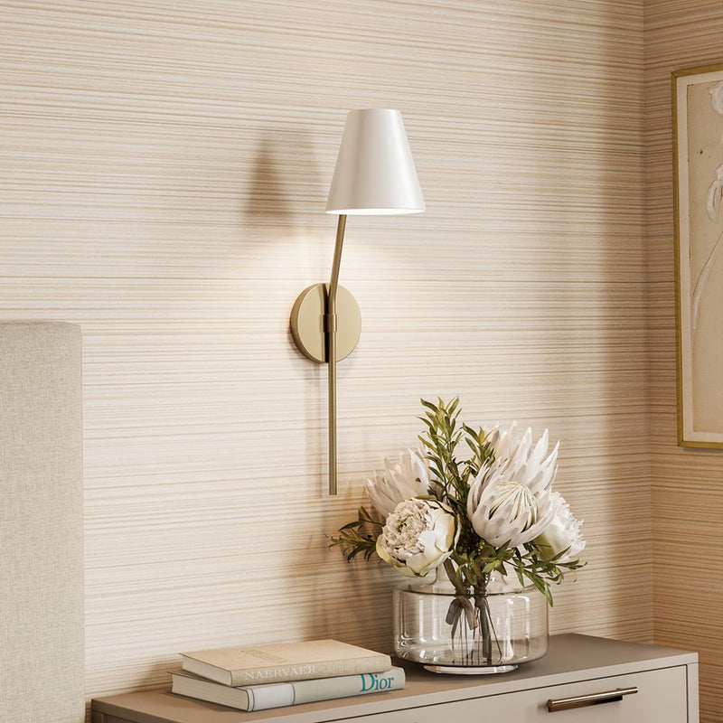 Capital Lighting Cami 1Lt Sconce, Aged Brass and White/White Metal
