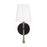 Capital Lighting Hollis 1Lt Sconce, Black/Gold/White Fabric