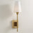 Capital Lighting Leland 1 Light Sconce, Aged Brass/White Fabric