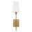 Capital Lighting Leland 1 Light Sconce, Aged Brass/White Fabric