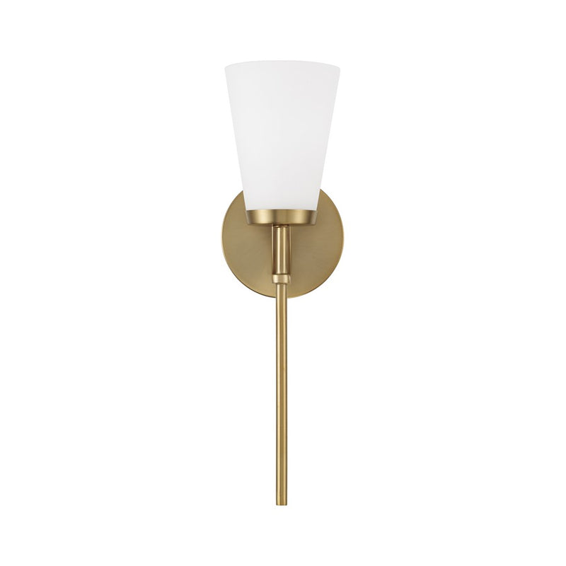 Homeplace Lighting Drake 1Lt Sconce, Aged Brass/Soft White Glass