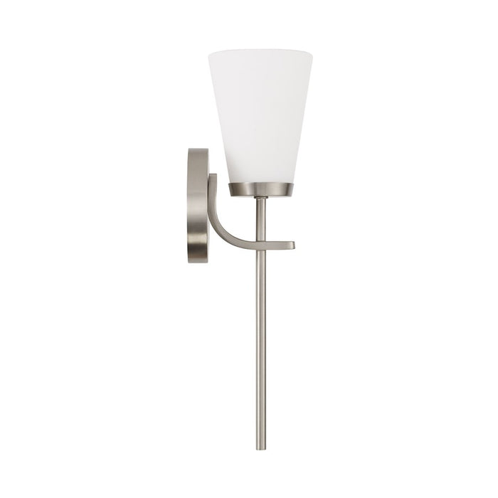 Homeplace Lighting Drake 1Lt Sconce, Nickel/Soft White Glass