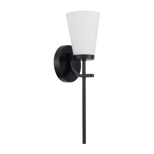 Homeplace Lighting Drake 1Lt Sconce, Matte Black/Soft White Glass - 661011MB-660