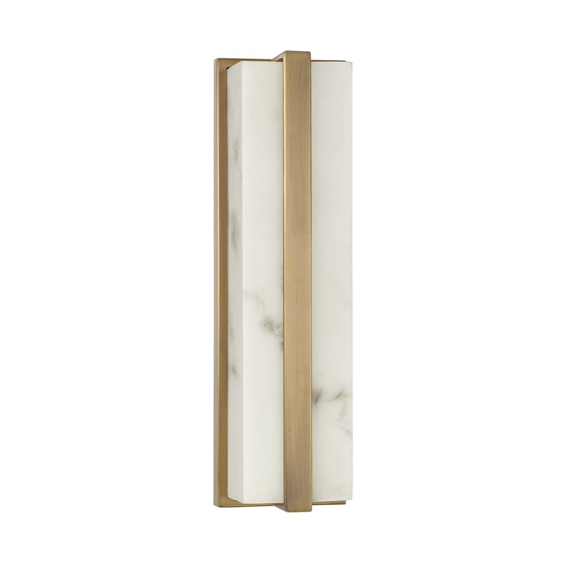 Capital Lighting Noah 1 Light Sconce, Aged Brass/Alabaster Glass