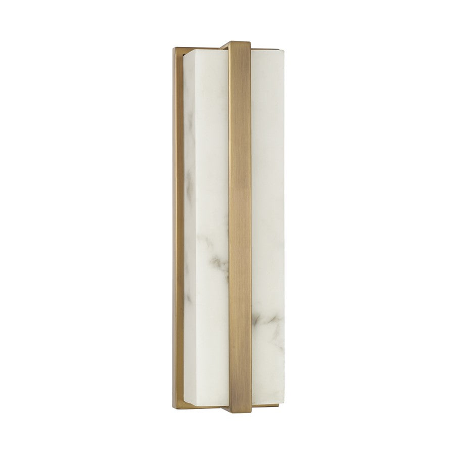 Capital Lighting Noah 1 Light Sconce, Aged Brass/Alabaster Glass - 661211AD