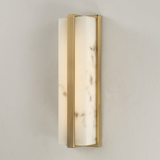 Capital Lighting Noah 1 Light Sconce, Aged Brass/Alabaster Glass