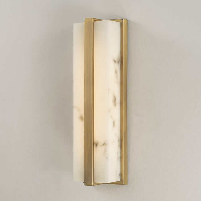 Capital Lighting Noah 1 Light Sconce, Aged Brass/Alabaster Glass