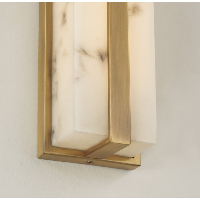 Capital Lighting Noah 1 Light Sconce, Aged Brass/Alabaster Glass