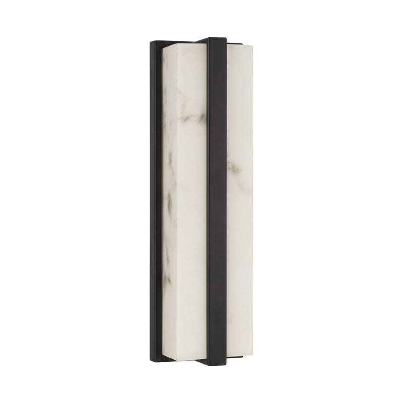 Capital Lighting Noah 1 Light Sconce, Matte Black/Alabaster Glass