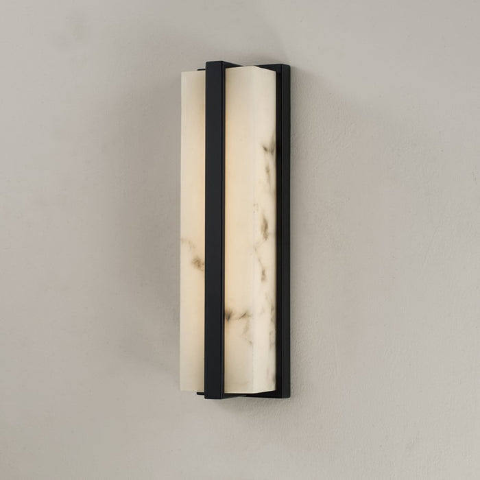 Capital Lighting Noah 1 Light Sconce, Matte Black/Alabaster Glass