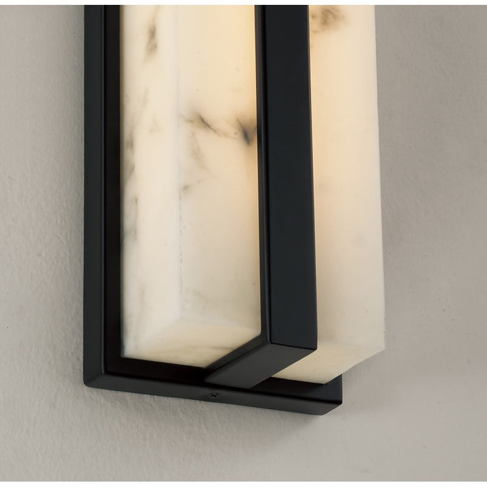 Capital Lighting Noah 1 Light Sconce, Matte Black/Alabaster Glass
