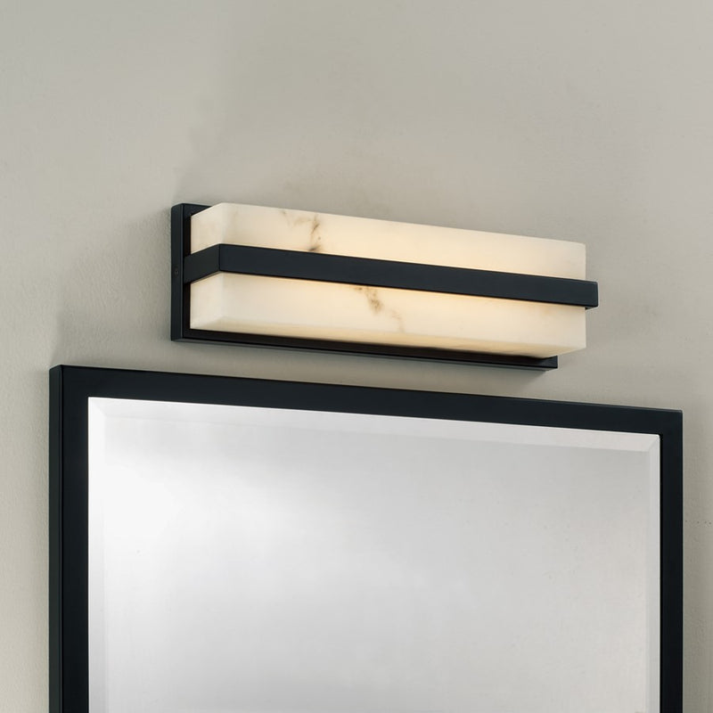 Capital Lighting Noah 1 Light Sconce, Matte Black/Alabaster Glass