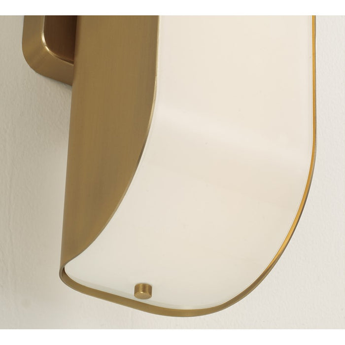 Capital Lighting Marcell 1 Light Sconce, Aged Brass/White Milk Glass
