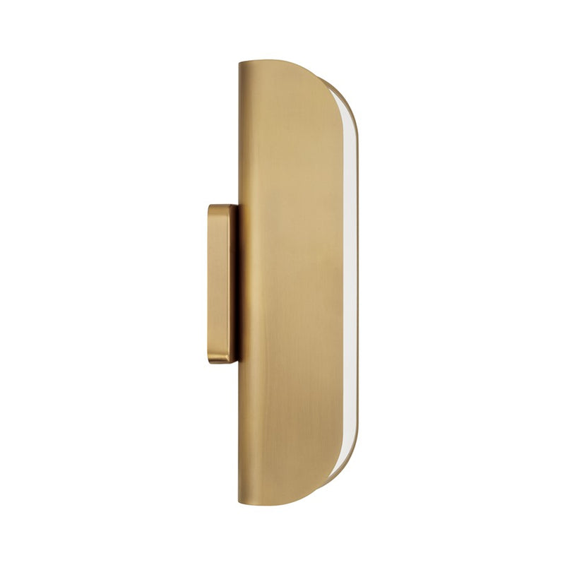 Capital Lighting Marcell 1 Light Sconce, Aged Brass/White Milk Glass